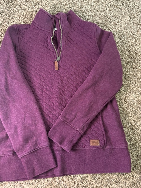 L.L. Bean Tops - L.L. Bean Quilted Half-Zip‎ Sweater Pullover - Plum